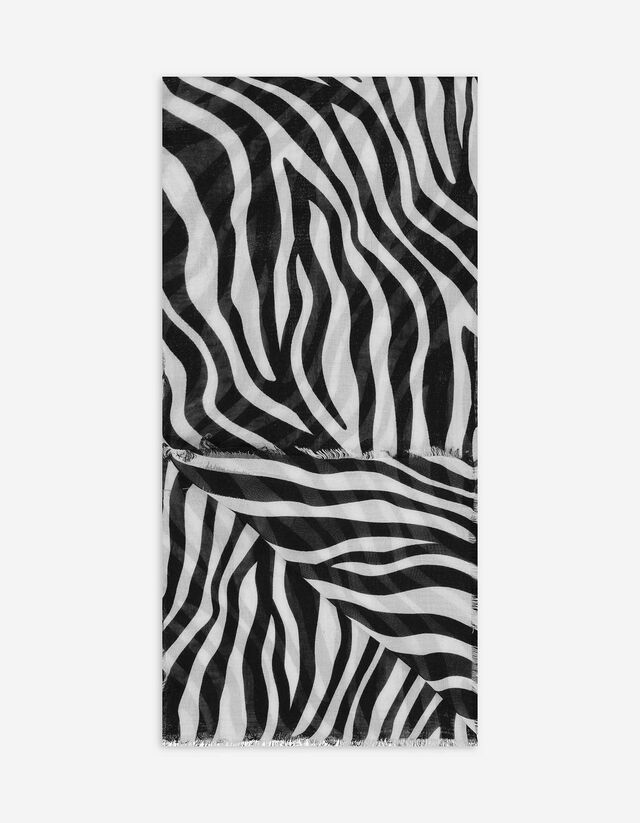 Tuch - Zebramuster - wei&szlig;