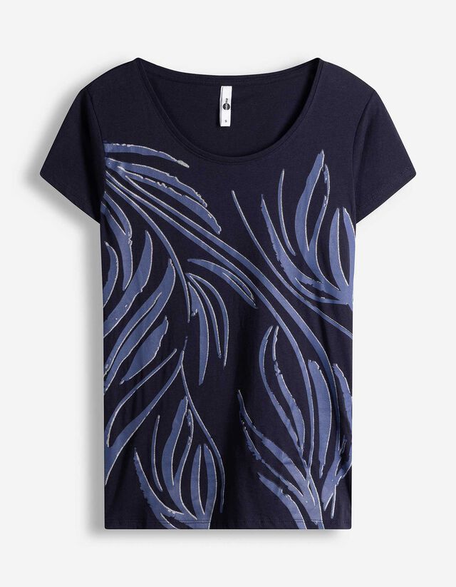 T-Shirt - Allover-Muster - dunkelblau