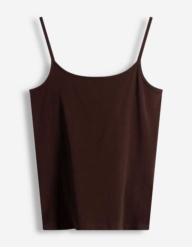 Top - einfarbig - dunkelbraun