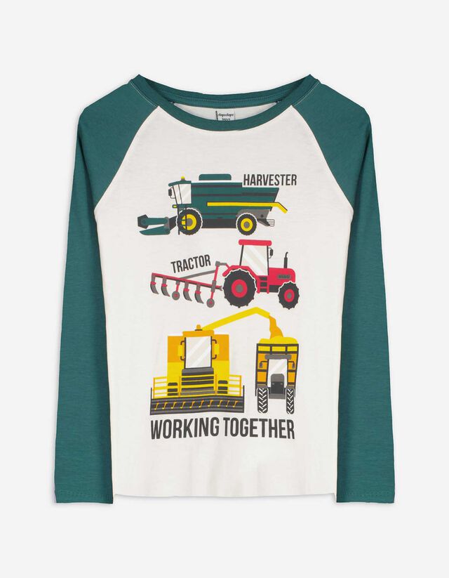 Langarmshirt - Print - wei&szlig;