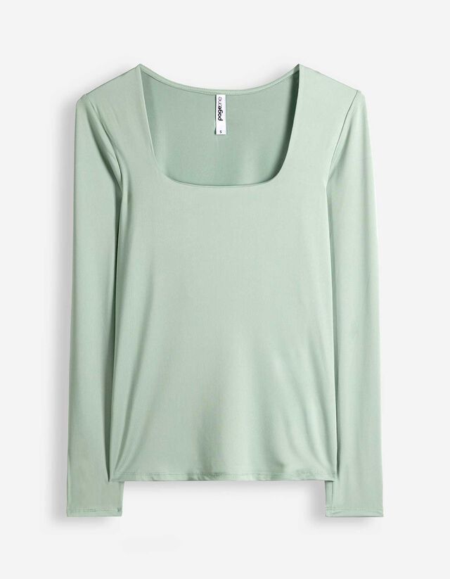 Langarmshirt - Slim Fit - t&uuml;rkis