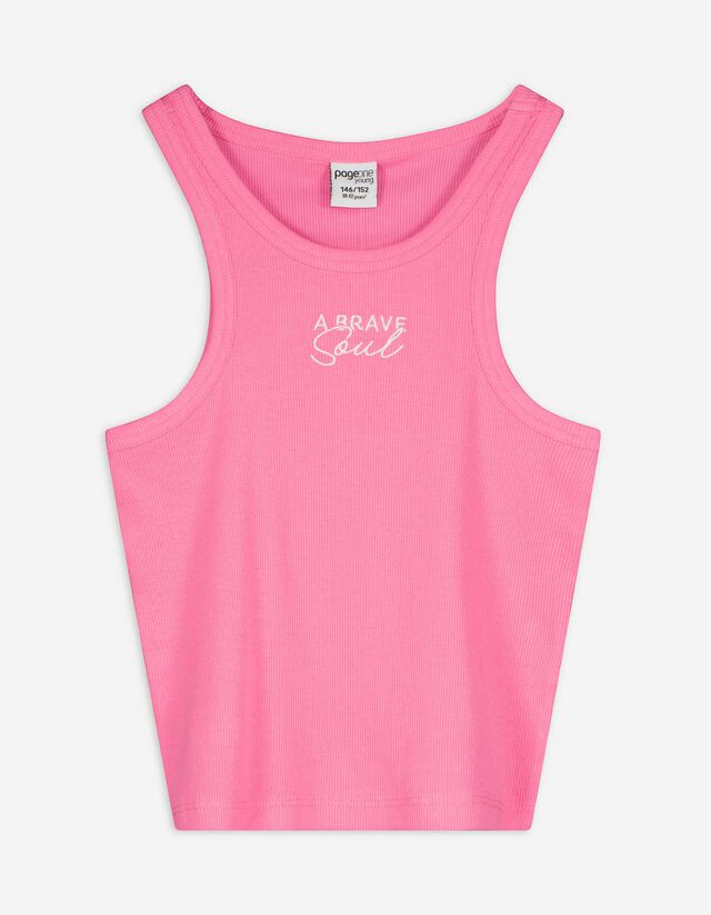 Top - Stickereien - pink