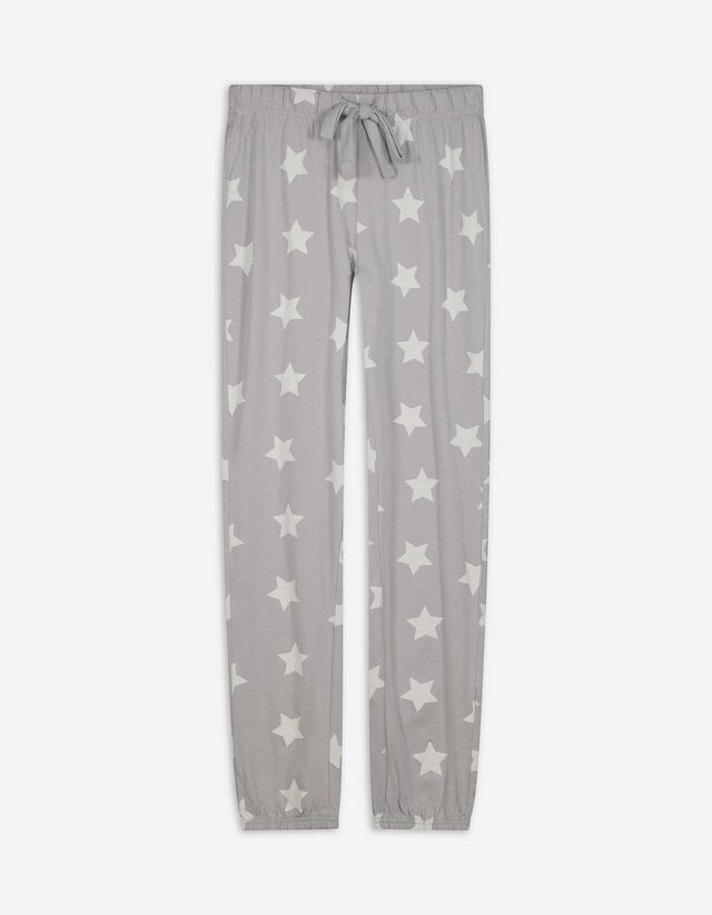 Pyjamahose - Allover-Muster - grau