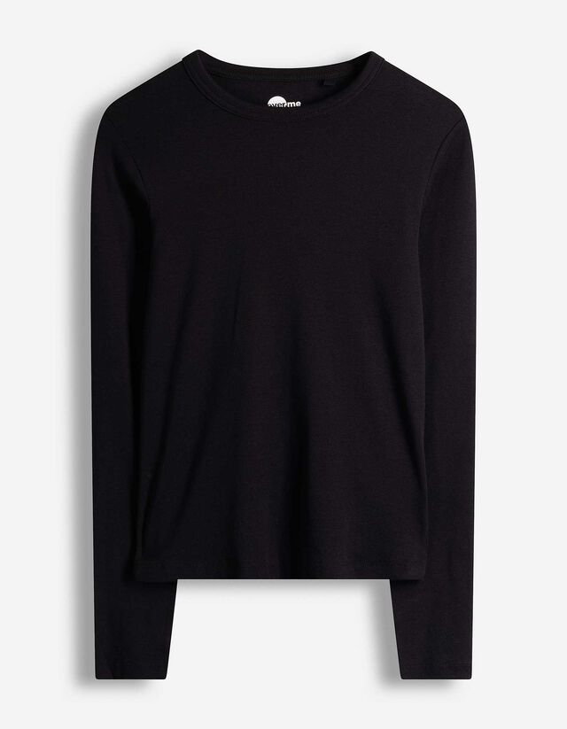 Langarmshirt - Modal-Anteil - schwarz