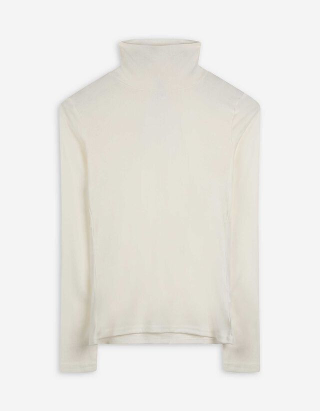 Langarmshirt - Rollkragen - wei&szlig;
