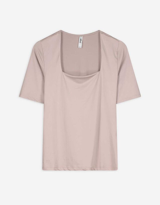 T-Shirt - Material-Mix - beige