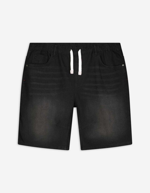 Jeansshorts - Jogger Fit - schwarz