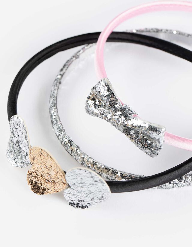 Haarschmuck - 3er-Pack - silberfarben