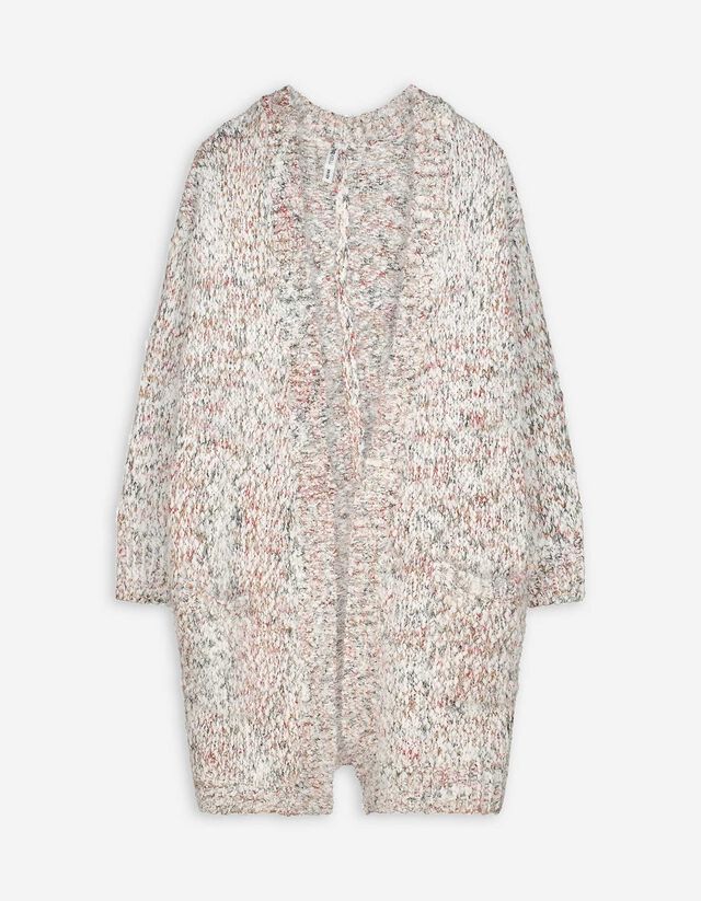 Cardigan - Pl&uuml;sch - wei&szlig;