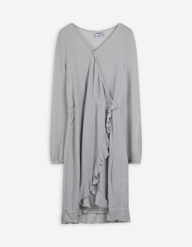 Kleid - Glitzerprint - hellgrau