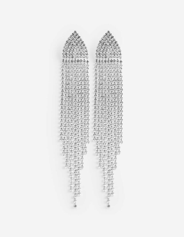 Ohrringe - Ziersteine - silberfarben