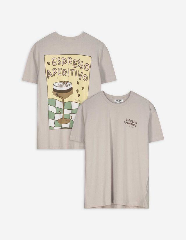 T-Shirt - Print - hellbraun