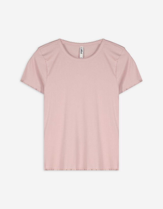T-Shirt - Muschelsaum - lila