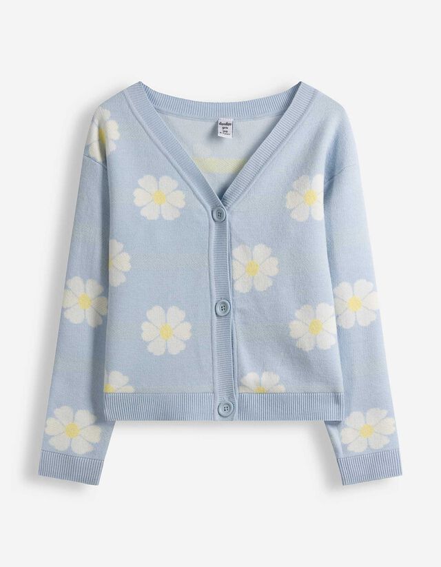 Cardigan - Allover-Muster - blau