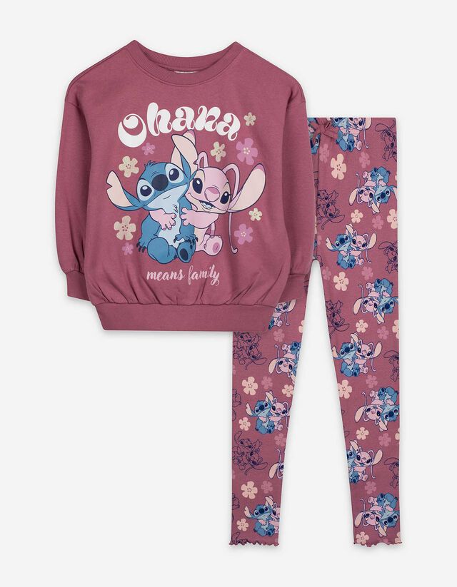 Set aus Shirt und Hose - Lilo & Stitch - lila