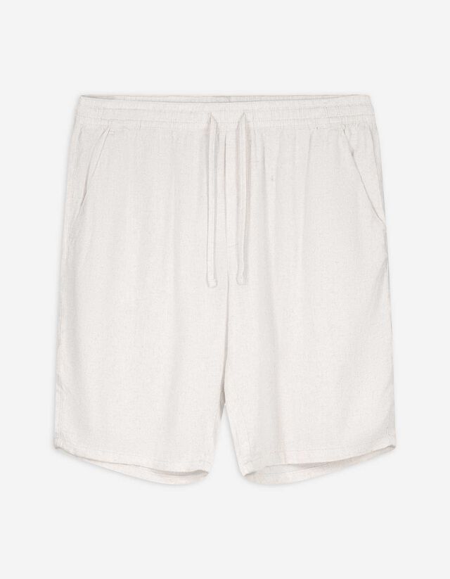 Shorts - Leinen-Mix - wei&szlig;