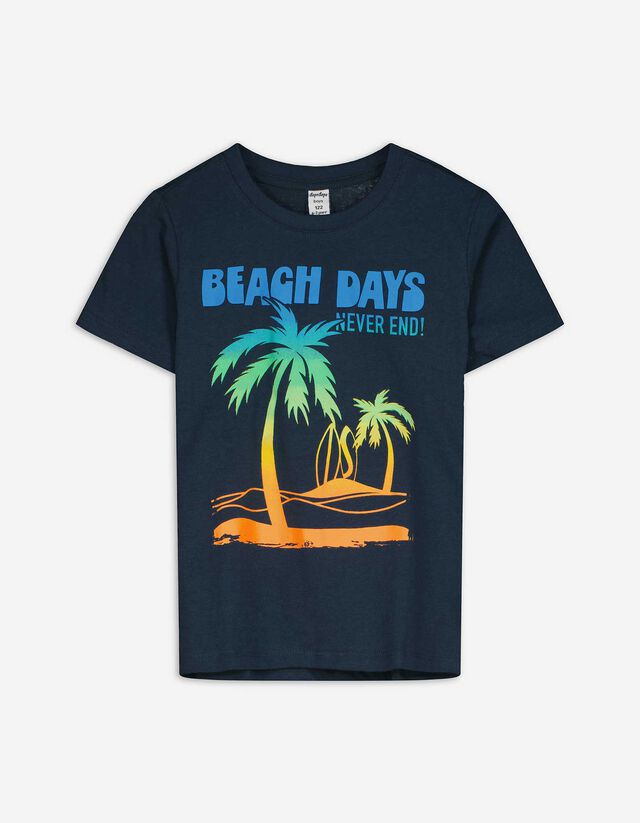 T-Shirt - Frontprint - dunkelblau