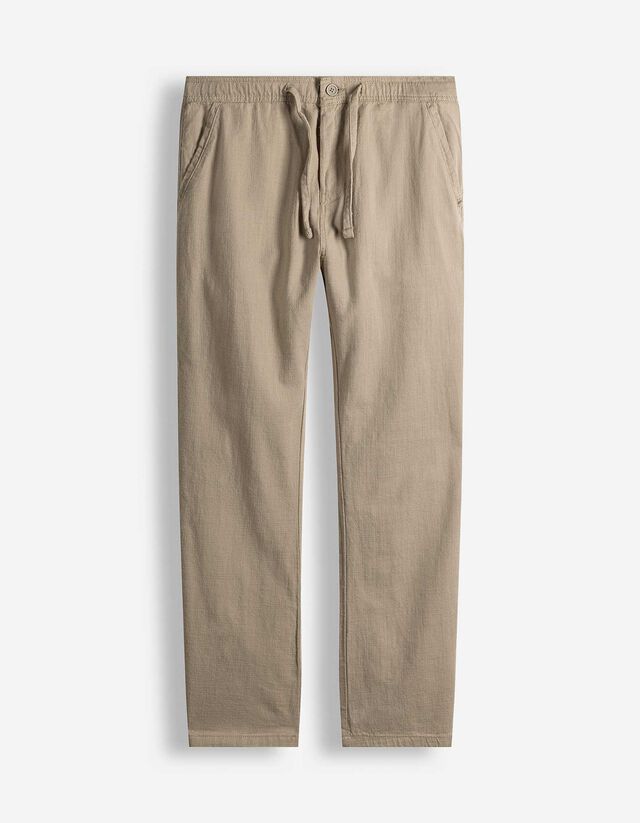 Chinohose - Leinen-Optik - beige