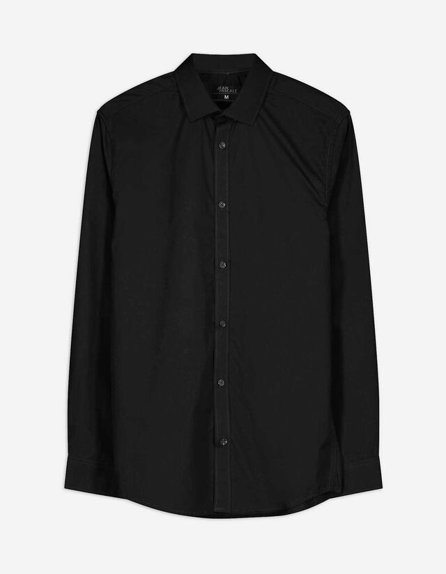 Hemd - b&uuml;gelleicht - schwarz