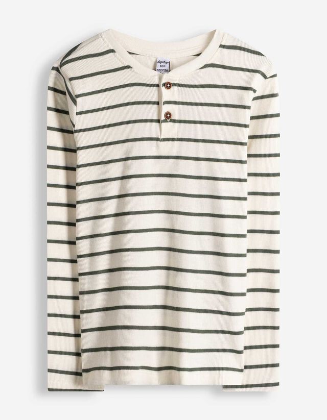 Langarmshirt - Streifen - wei&szlig;