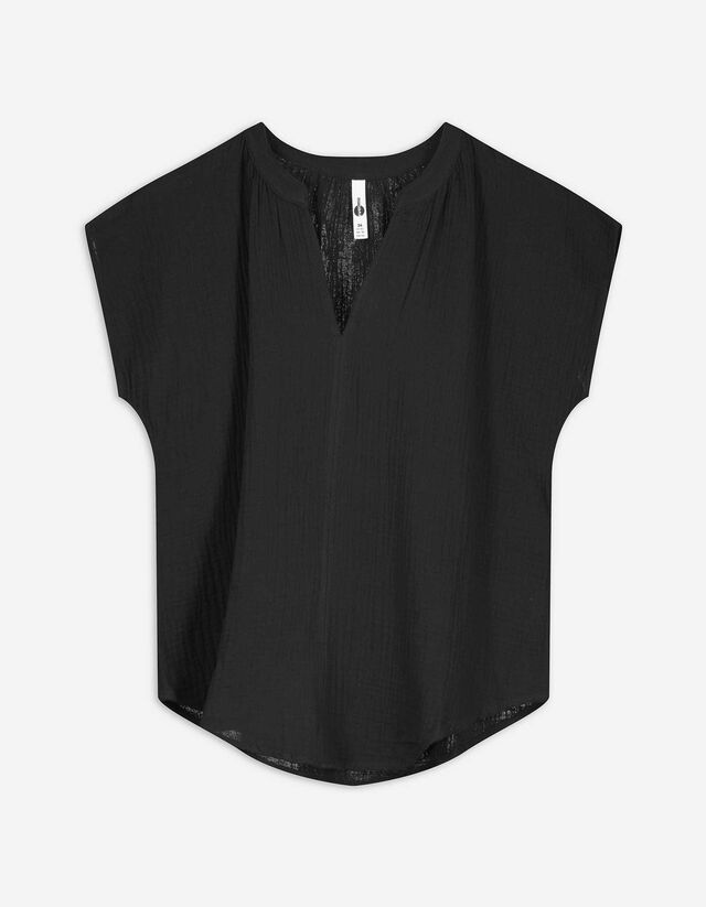 Bluse - Musselin - schwarz