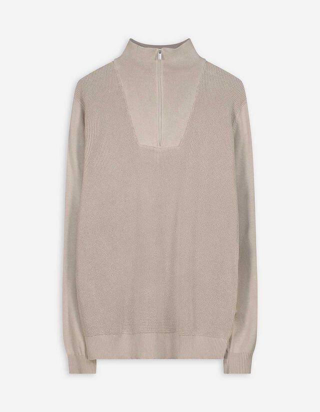 Pullover - Troyer - hellgrau