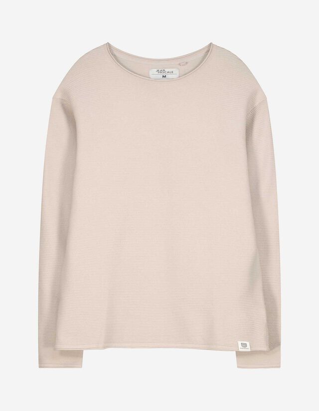 Pullover - Rundhals-Ausschnitt - beige