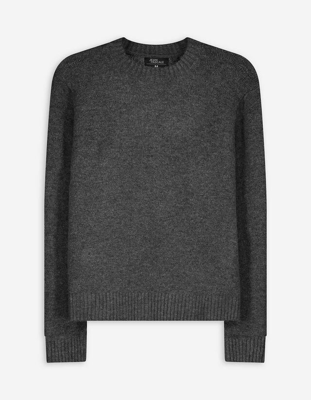 Pullover - Rundhals-Ausschnitt - dunkelgrau