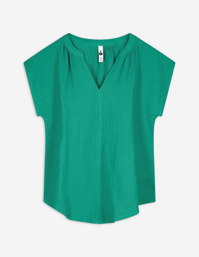 Bluse - Musselin - gr&uuml;n