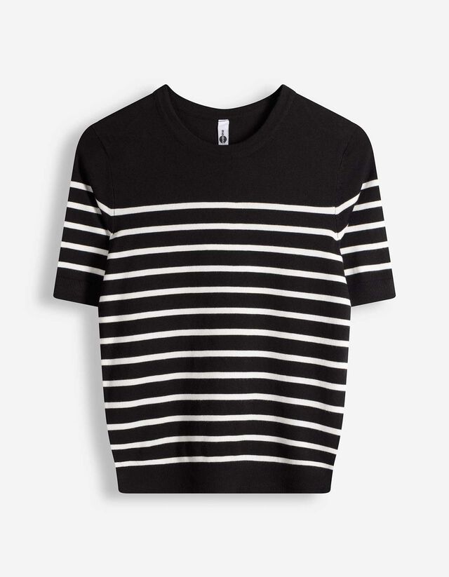 Pullover - Streifen - schwarz
