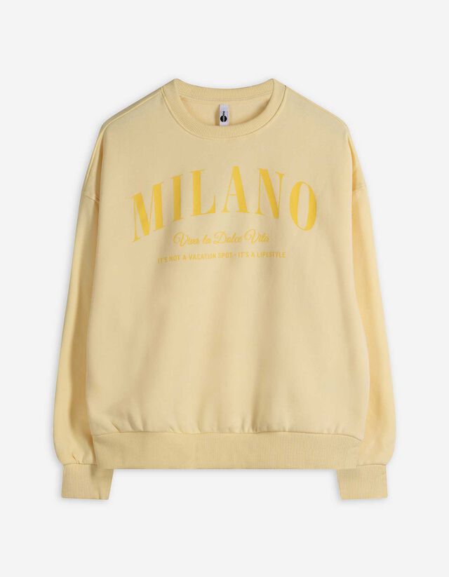 Sweatshirt - Frontprint - hellgelb