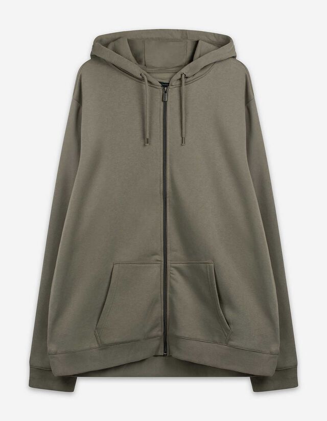 Sweatjacke - Kapuze mit Tunnelzug - hellgr&uuml;n