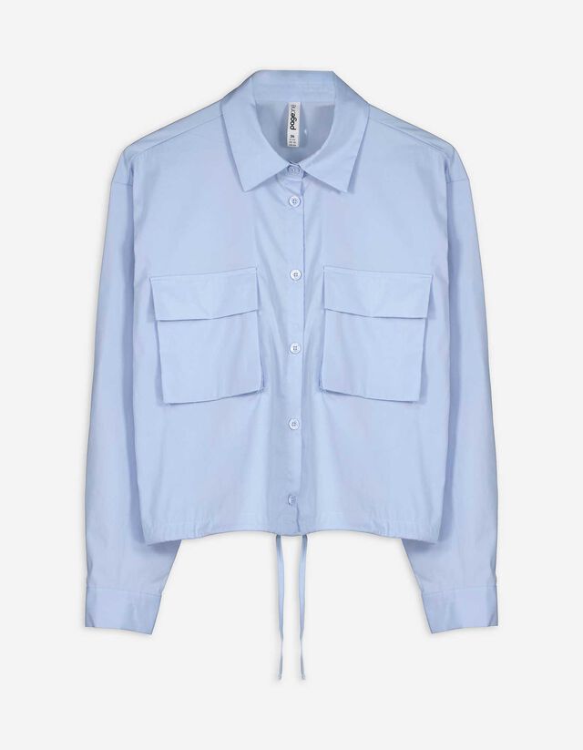 Bluse - einfarbig - hellblau