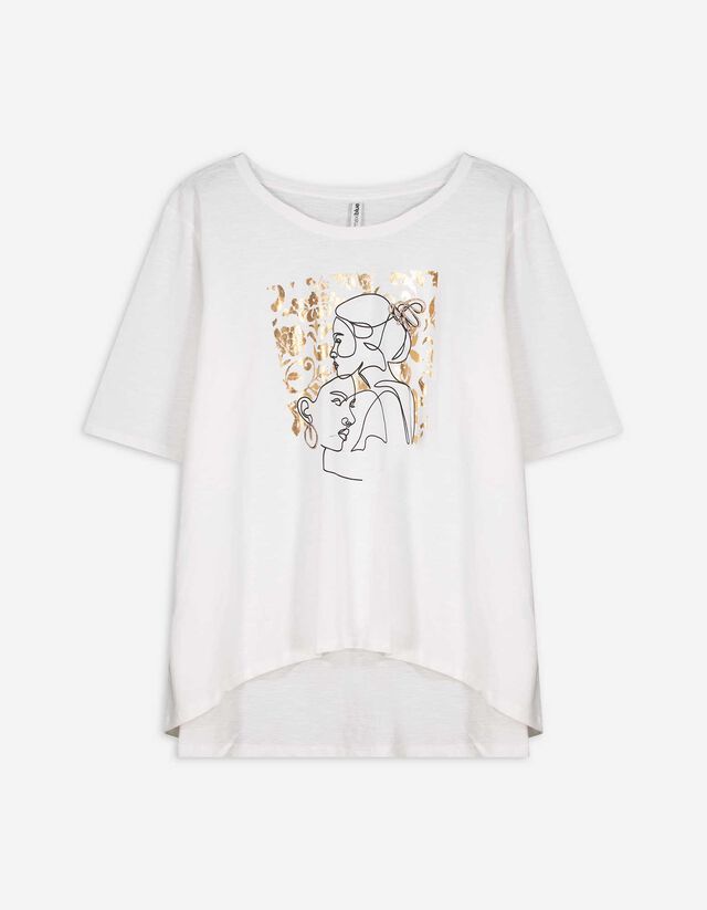 T-Shirt - Stickereien - wei&szlig;