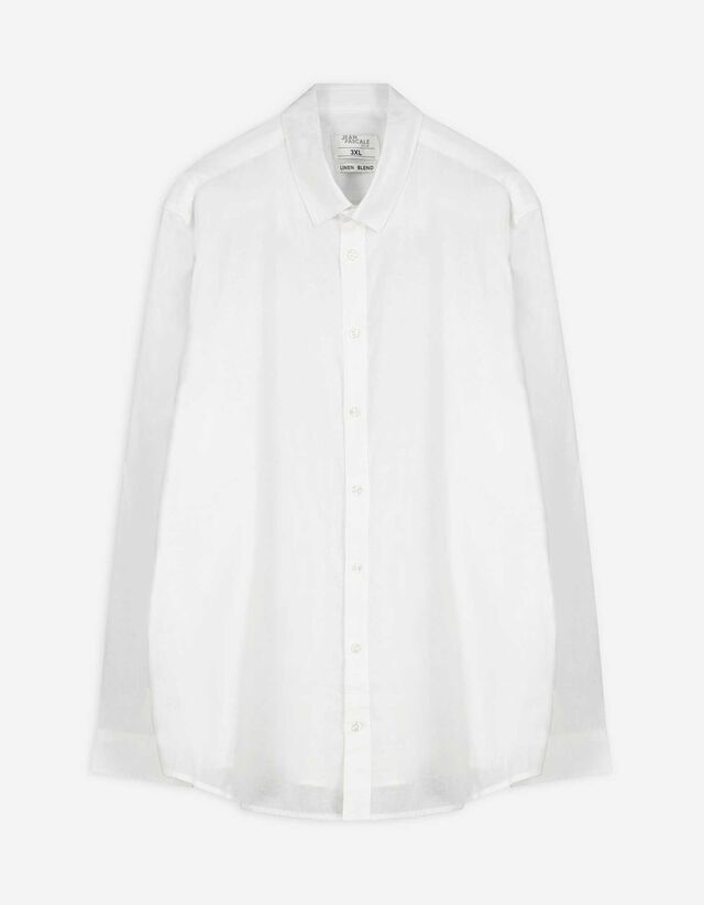 Hemd - Leinen-Optik - wei&szlig;