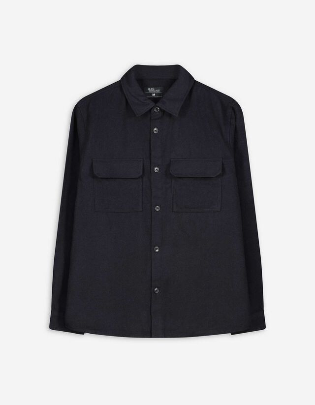 Hemd - Woll-Optik - dunkelblau