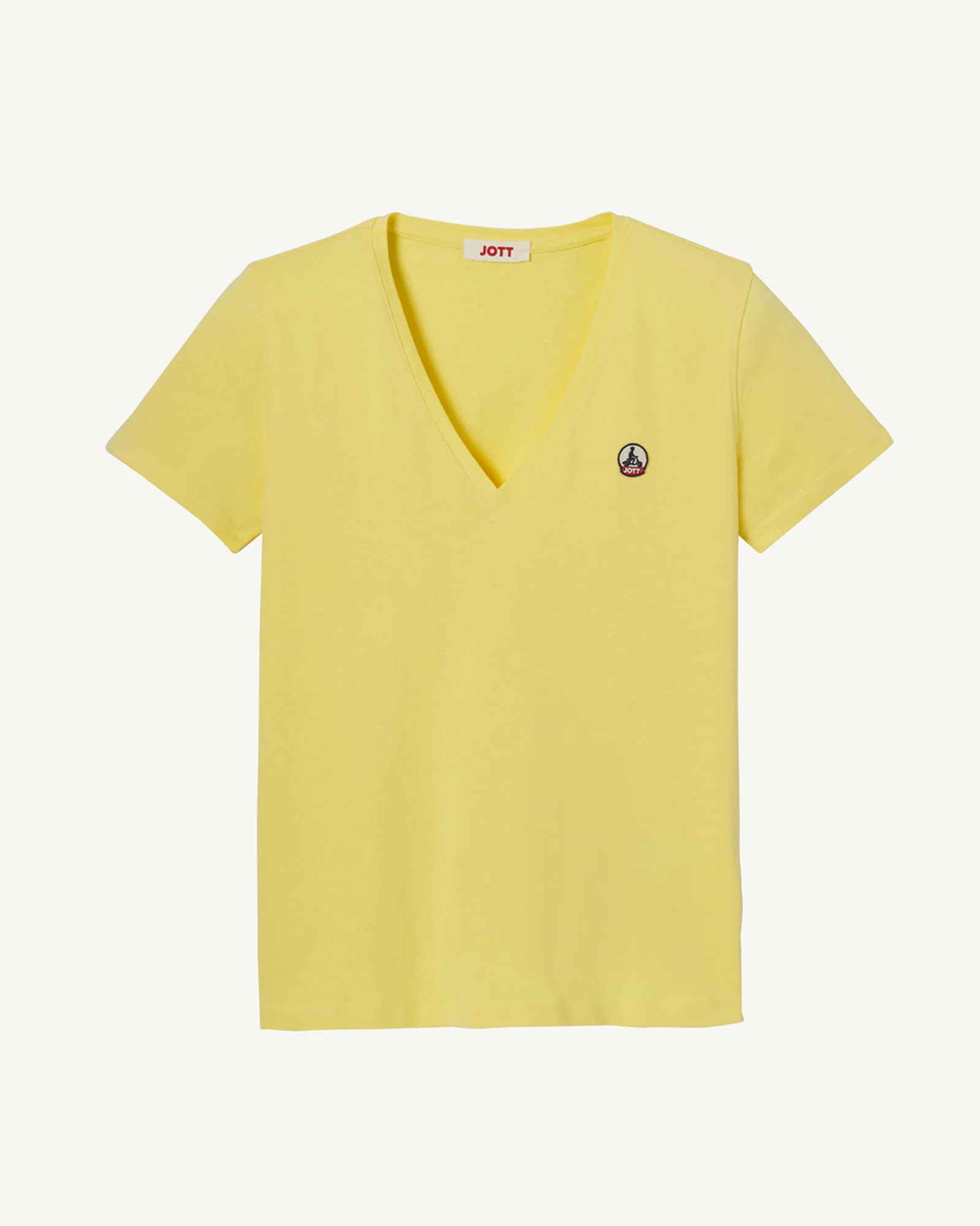 Plain V-neck T-shirt in organic cotton Honey Cancun 2.0