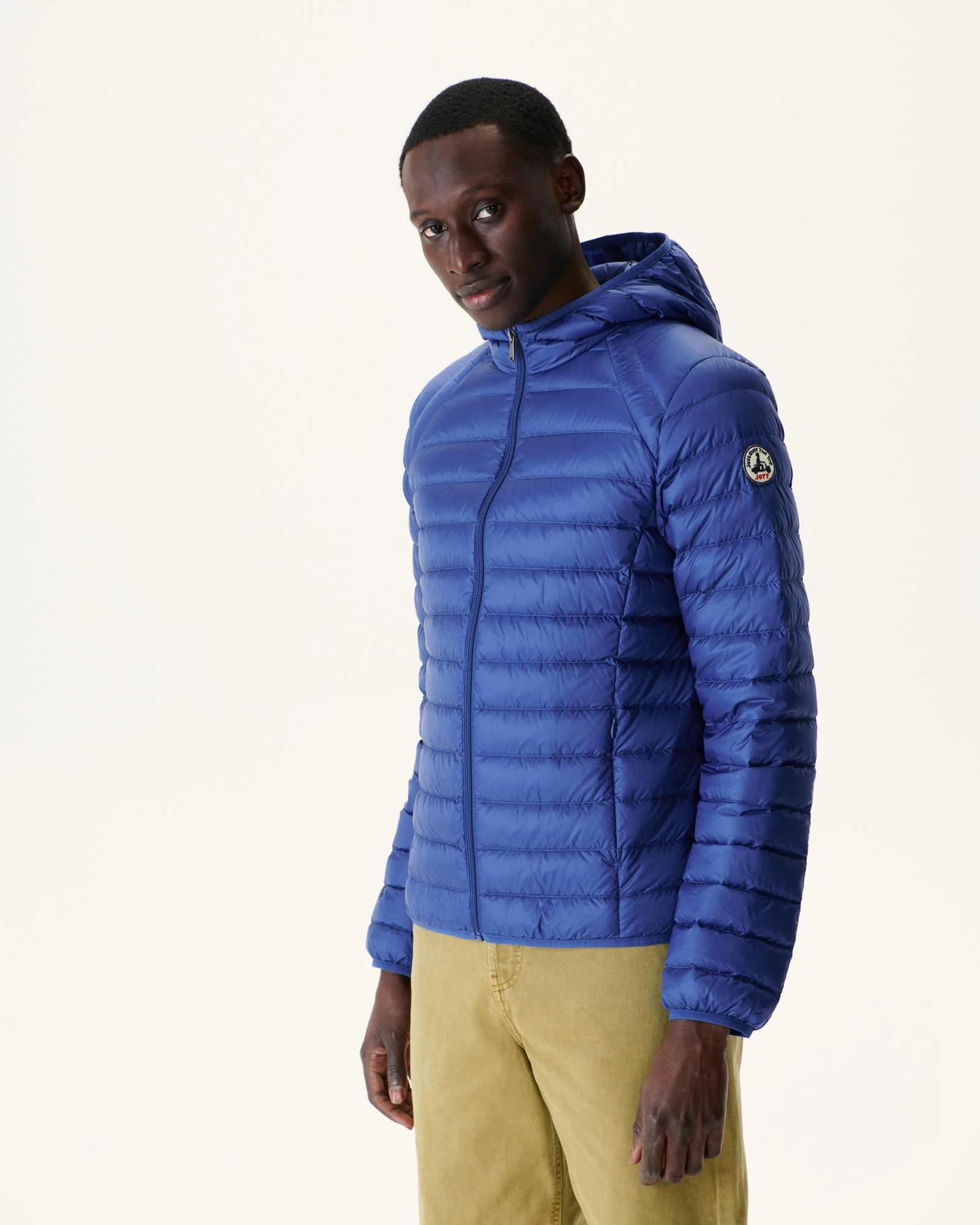 Lightweight hooded down jacket Dark denim Nico