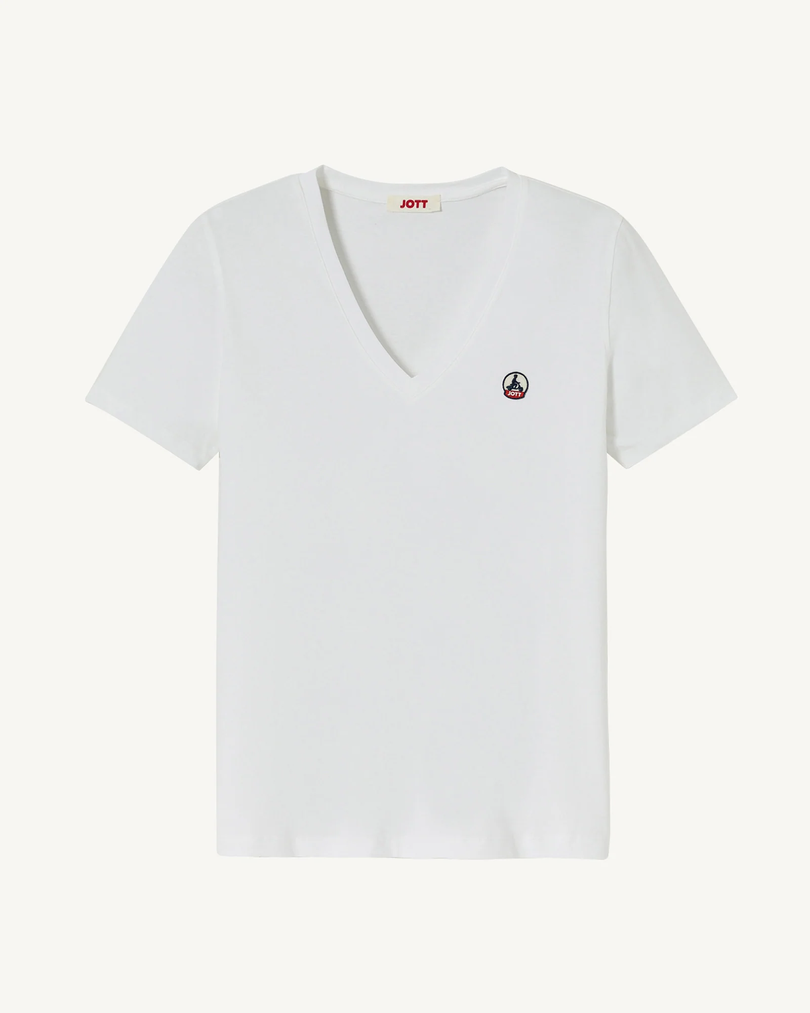 Plain V-neck T-shirt in organic cotton White Cancun 2.0