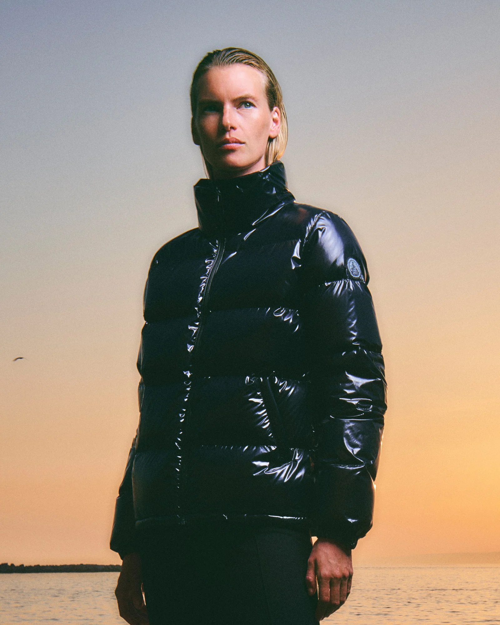 Down jacket lacquered with crystals Swarovski®️ Grand Froid Noir Cardiff