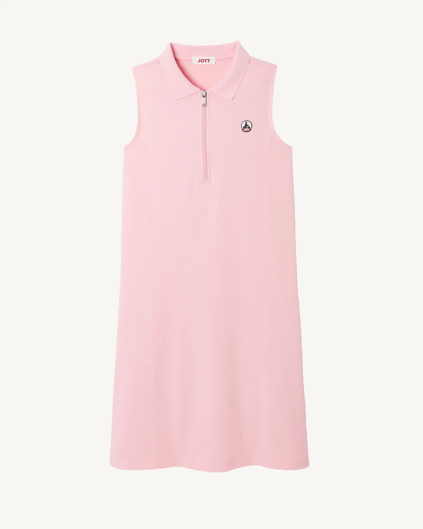 Esmeralda sleeveless polo dress in pink peach organic cotton