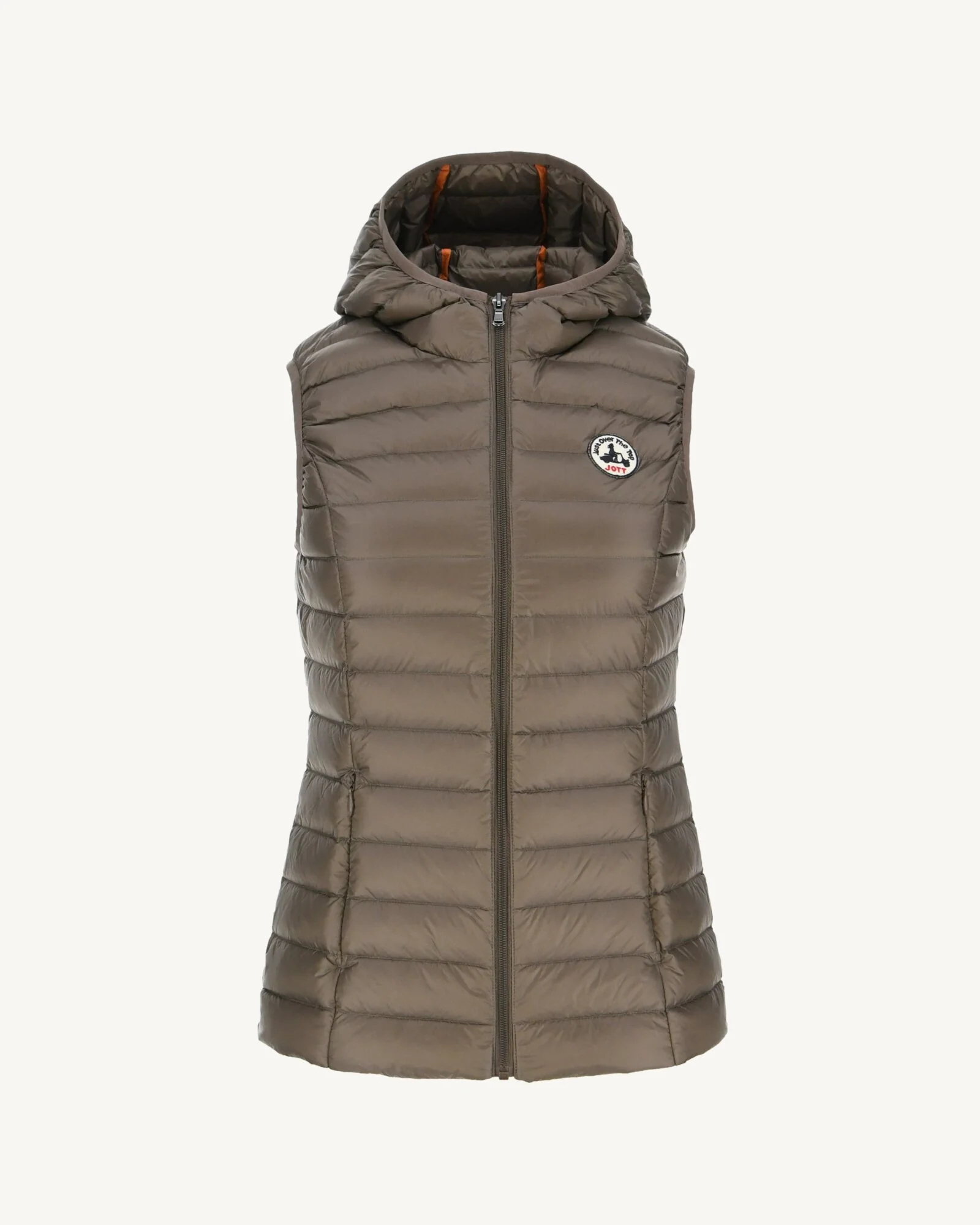 Taupe Mali sleeveless lightweight padded jacket