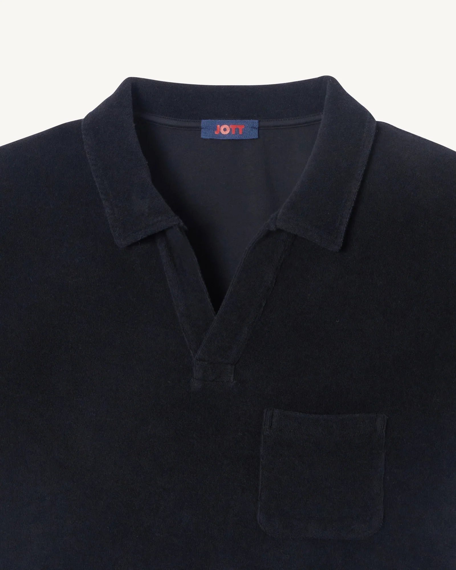 Black terry polo Neil 2.0