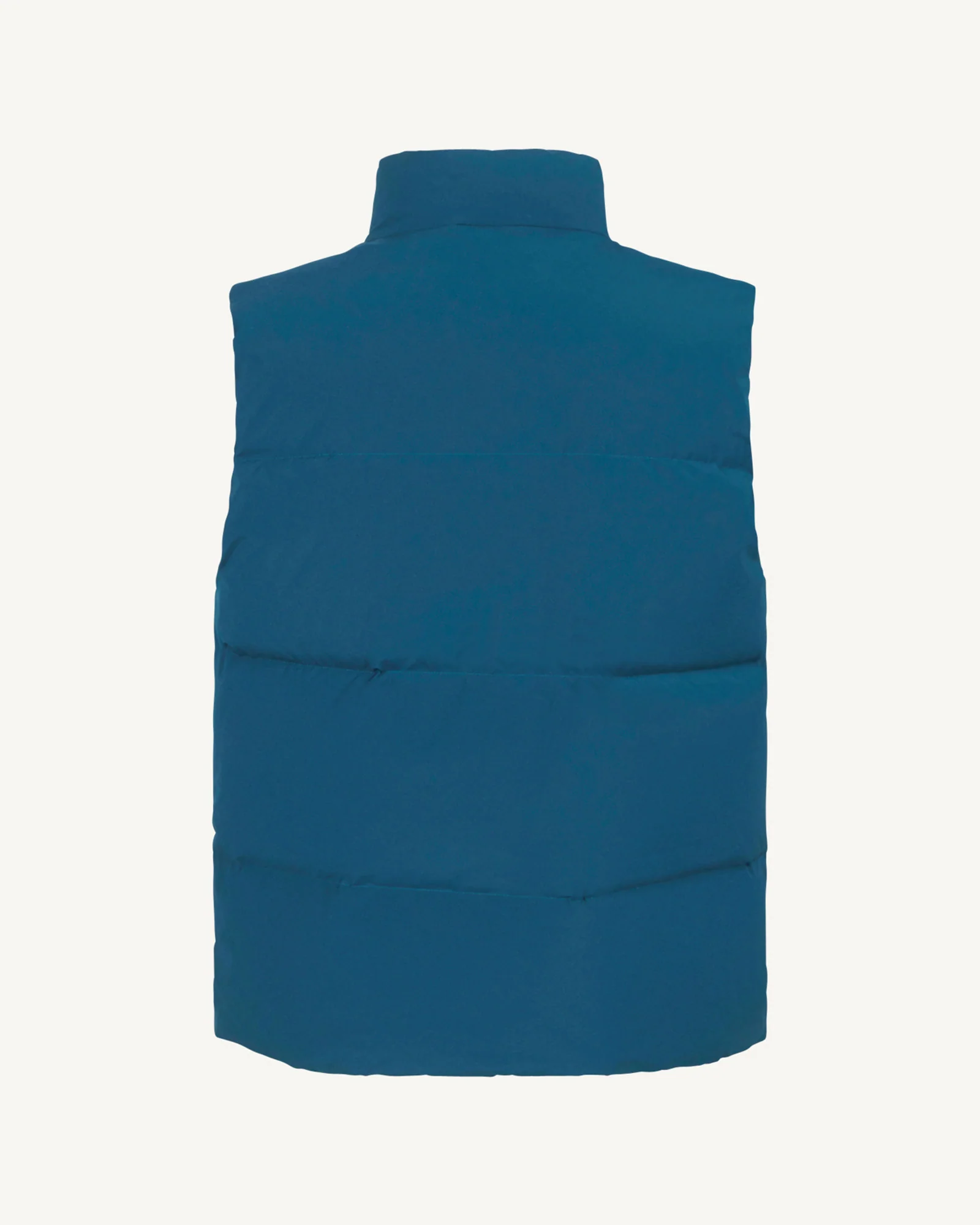 Down jacket mixed sleeveless spirit 'Puffer' Metal blue Nagano