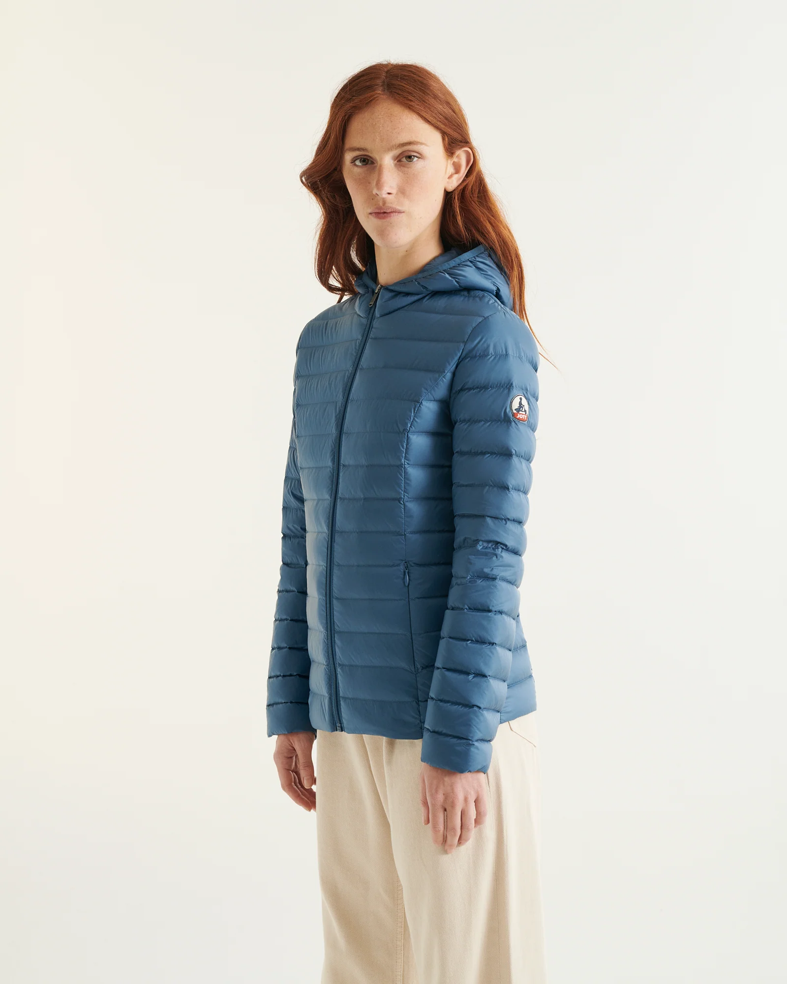 Down jacket light Blue jeans Cloe hoodie