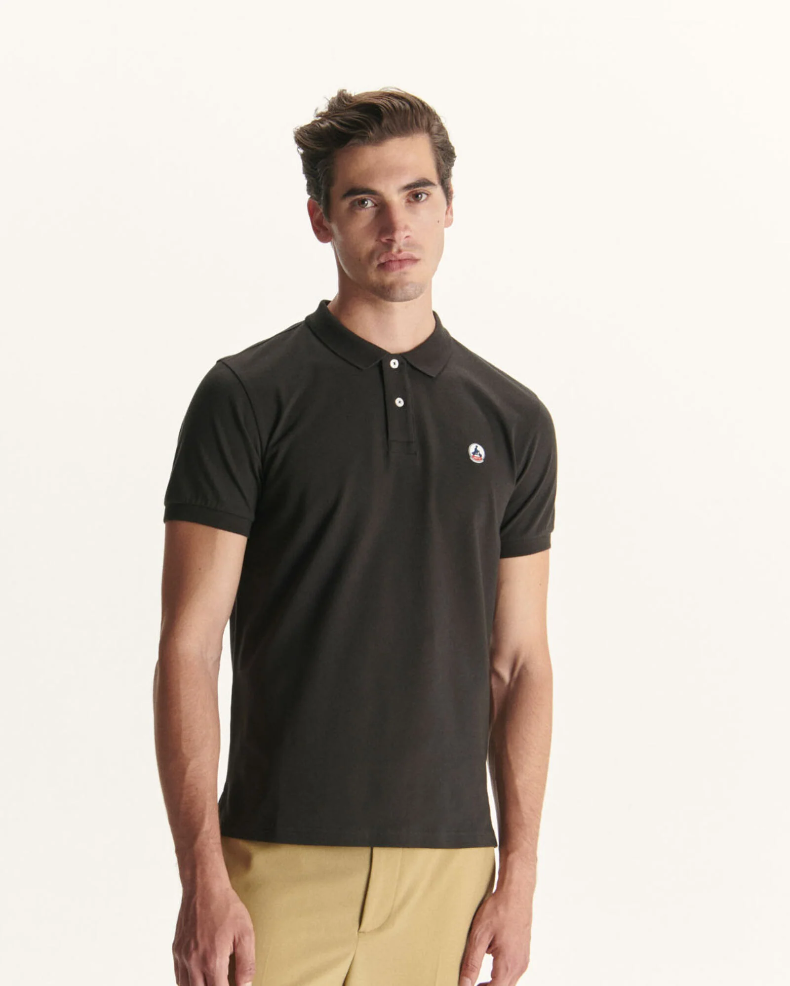 Organic cotton polo shirt Black Marbella