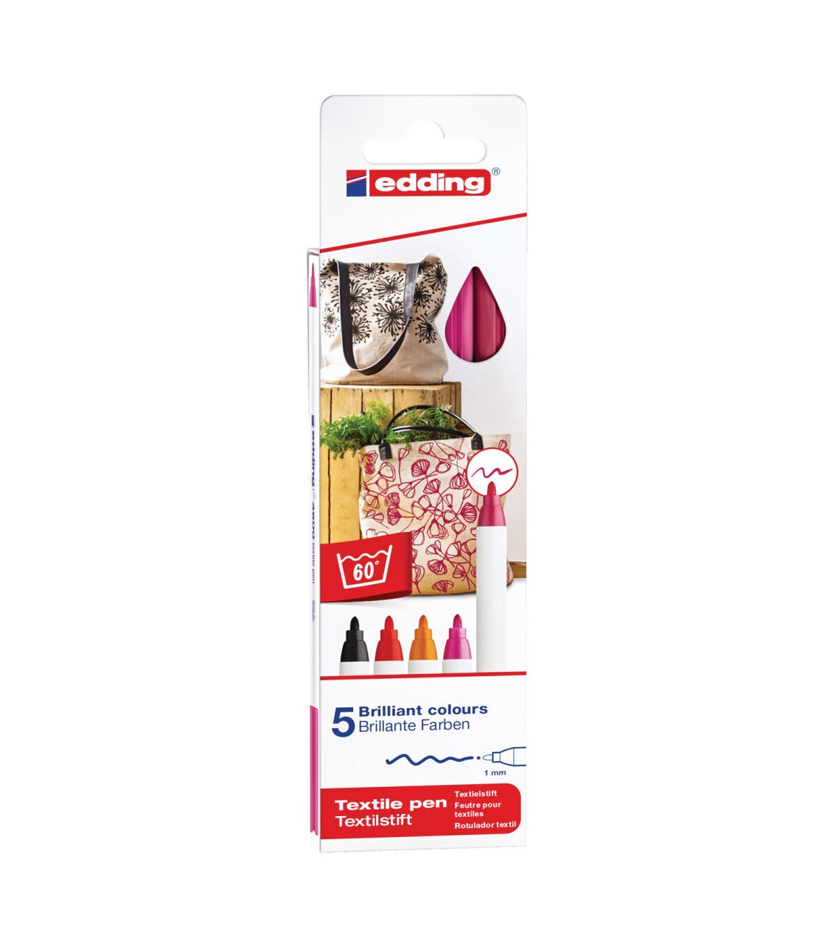 edding 4600 Textile Pen Set 5 Colors