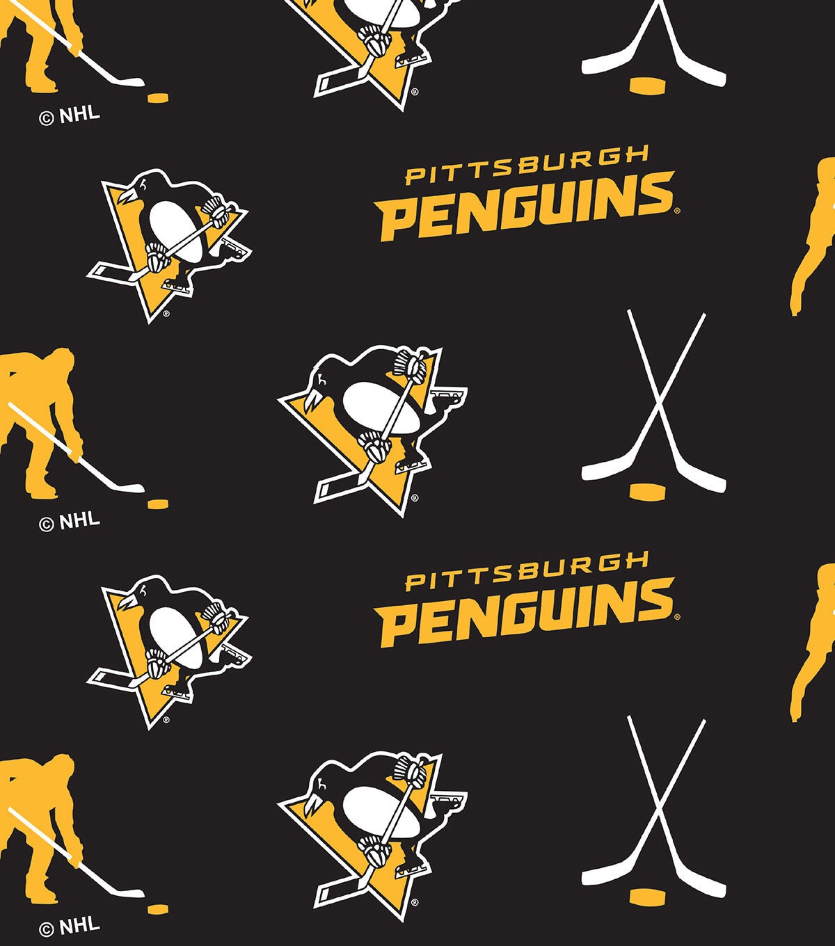 Pittsburgh Penguins Fleece Fabric Tossed