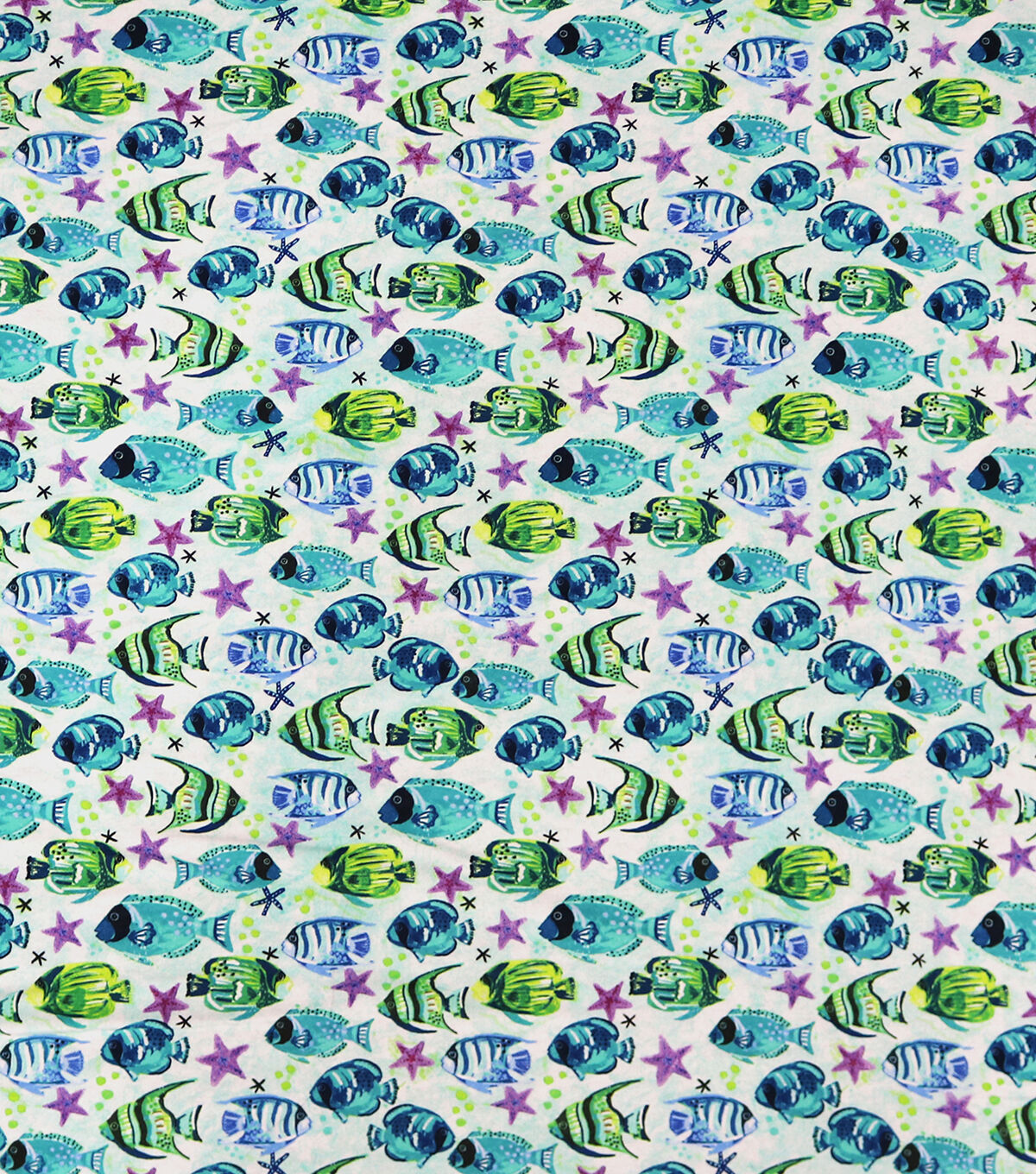 Super Snuggle Bright Ocean Fish Flannel Fabric