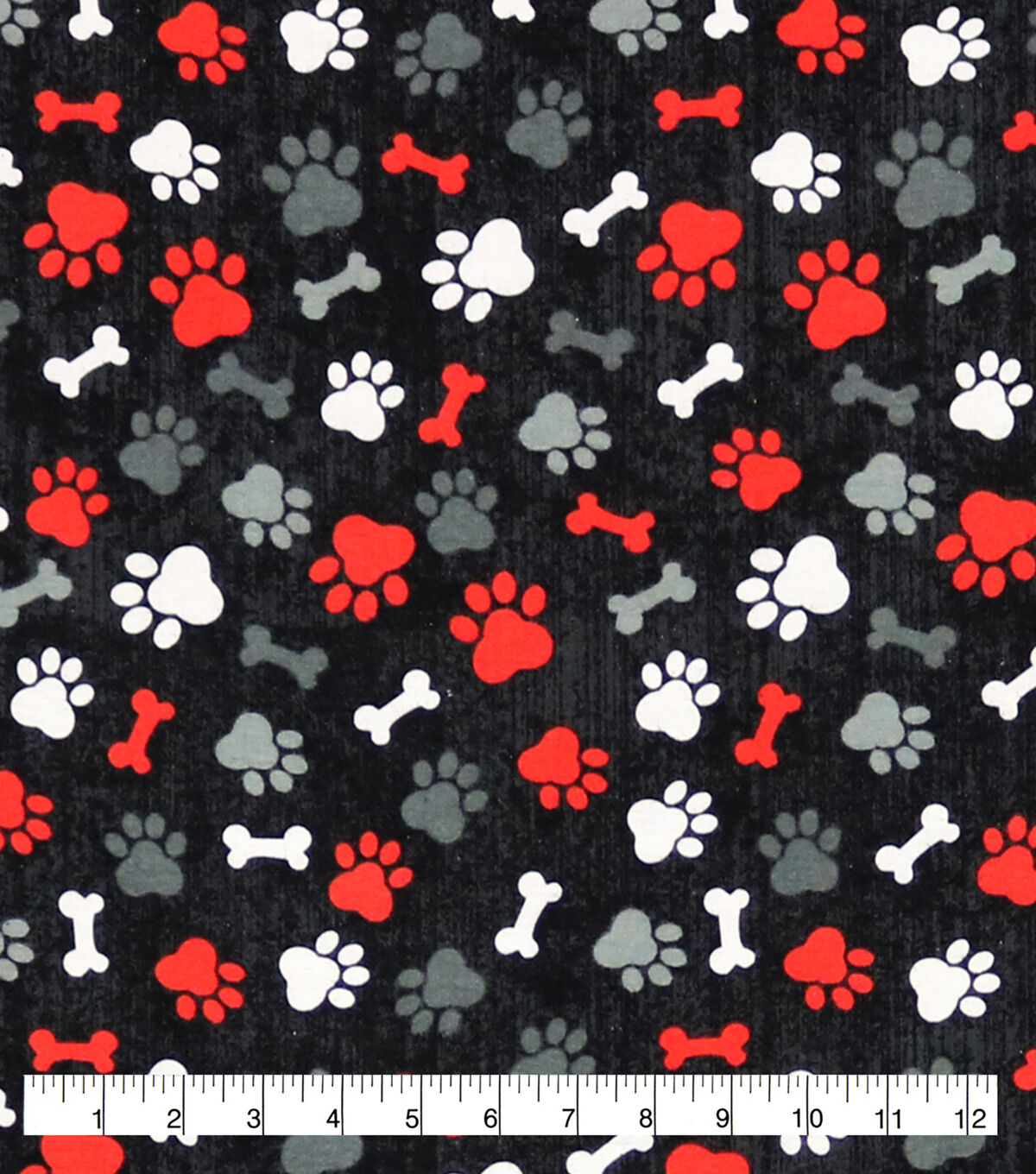 Paws & Bones Tossed Super Snuggle Flannel Fabric
